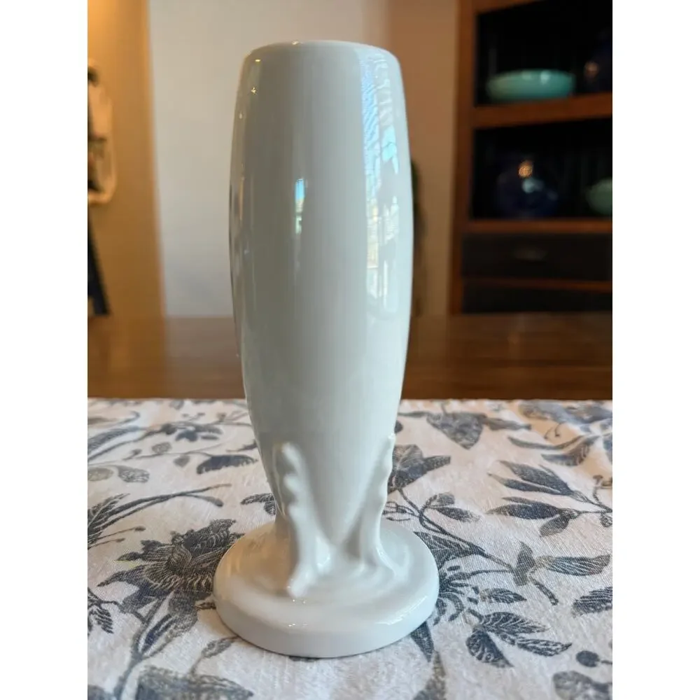 Vintage Fiesta White bud vase -ceramic flower vase HLC Fiestaware USA